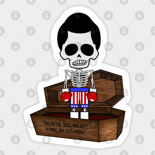 "Bone Idols" Casket No.10 - Rickety III Sticker by TwistedKoala